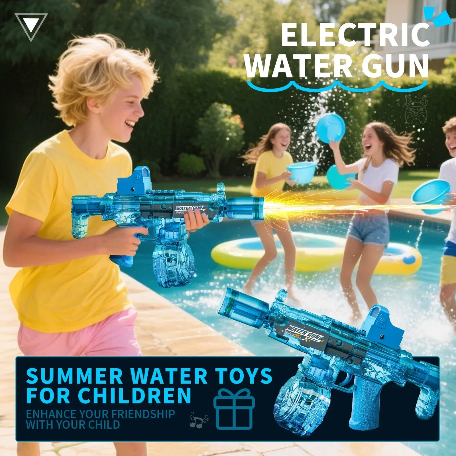 Exciting Automatic Electric Water Gun with Sensor Lights - Perfect for Summer Outdoor Fun!