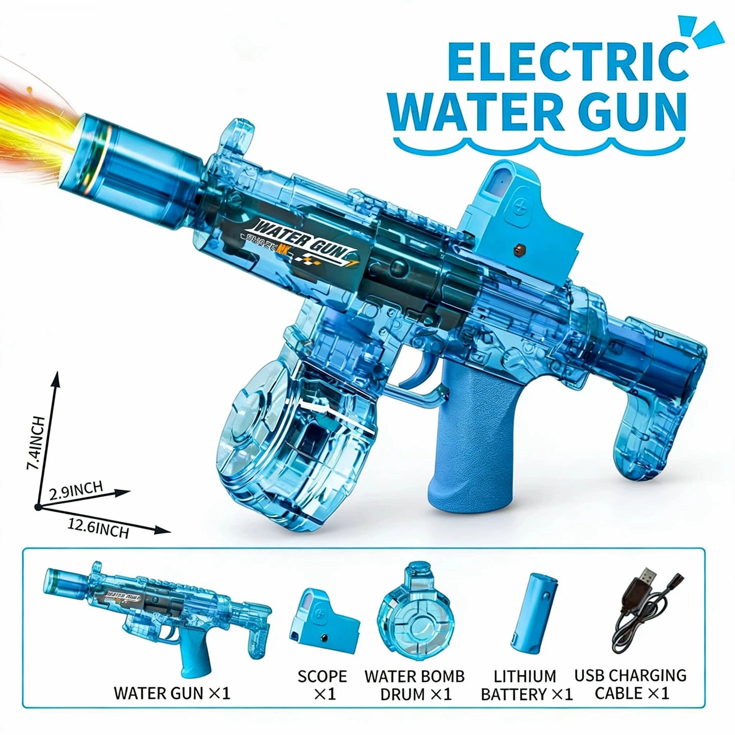 Exciting Automatic Electric Water Gun with Sensor Lights - Perfect for Summer Outdoor Fun!