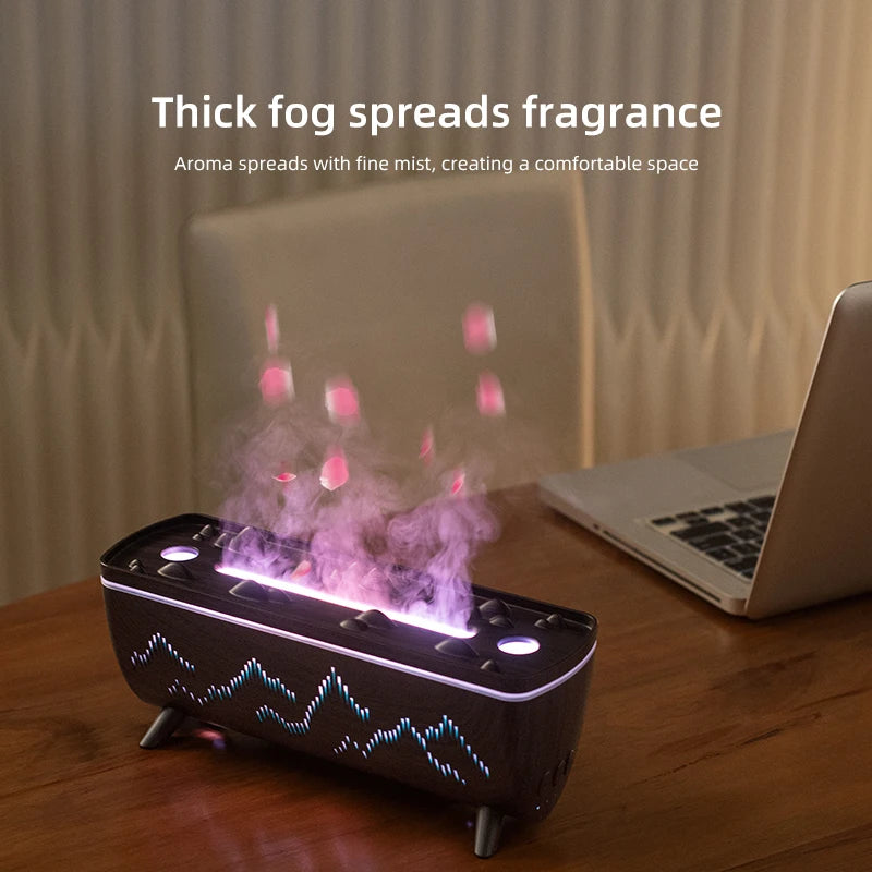 Flame Effect Dual Nozzle Aroma Diffuser & Humidifier - Jellyfish Mist Essential Oil Diffuser for Home, Office, and Bedroom