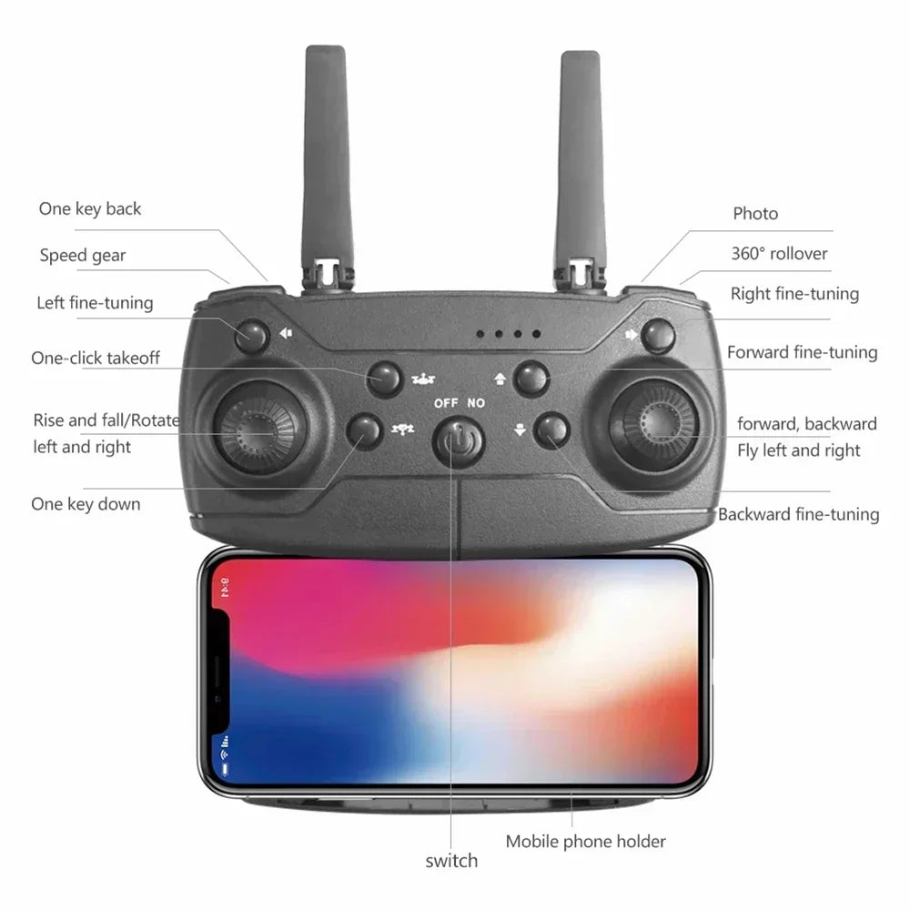 E88 Foldable WiFi FPV Drone with HD Camera, Altitude Hold & One-Key Return