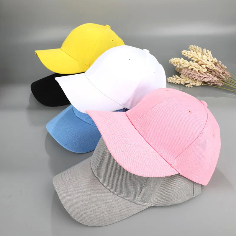 Summer Children Peaked Caps Students Kids Baseball Cap Boy Girl Solid Color Cotton Adjustable Hats Snapback Hip-Hop Sun Hat