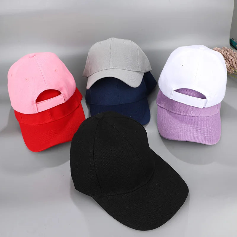 Summer Children Peaked Caps Students Kids Baseball Cap Boy Girl Solid Color Cotton Adjustable Hats Snapback Hip-Hop Sun Hat