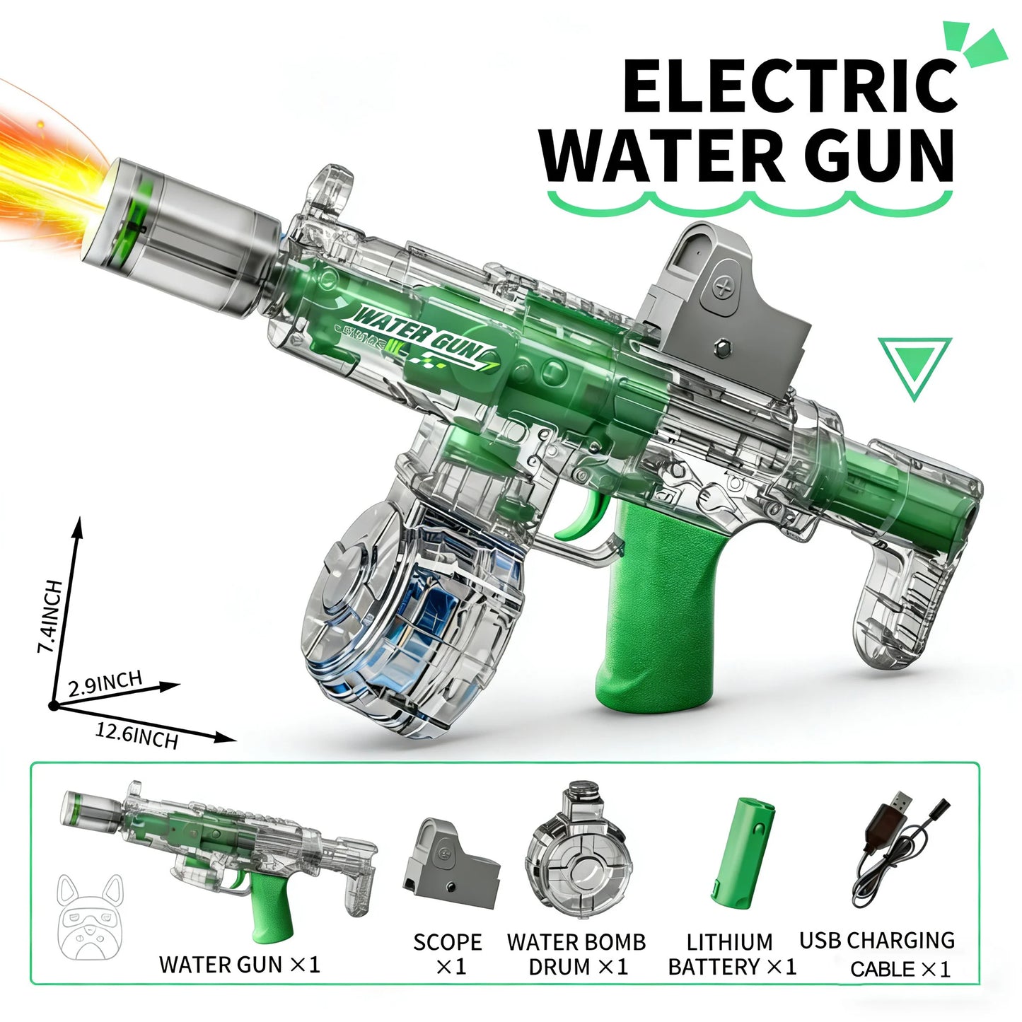 Exciting Automatic Electric Water Gun with Sensor Lights - Perfect for Summer Outdoor Fun!