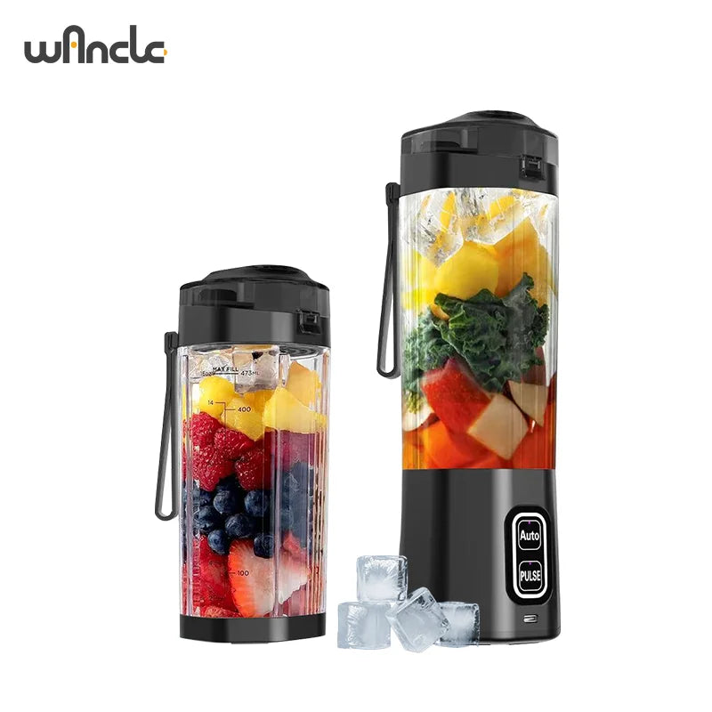 Ultimate Portable Electric Juice Maker - 700ML USB Rechargeable Fruit Blender with 6 Stainless Steel Blades for Smoothies and Shakes
