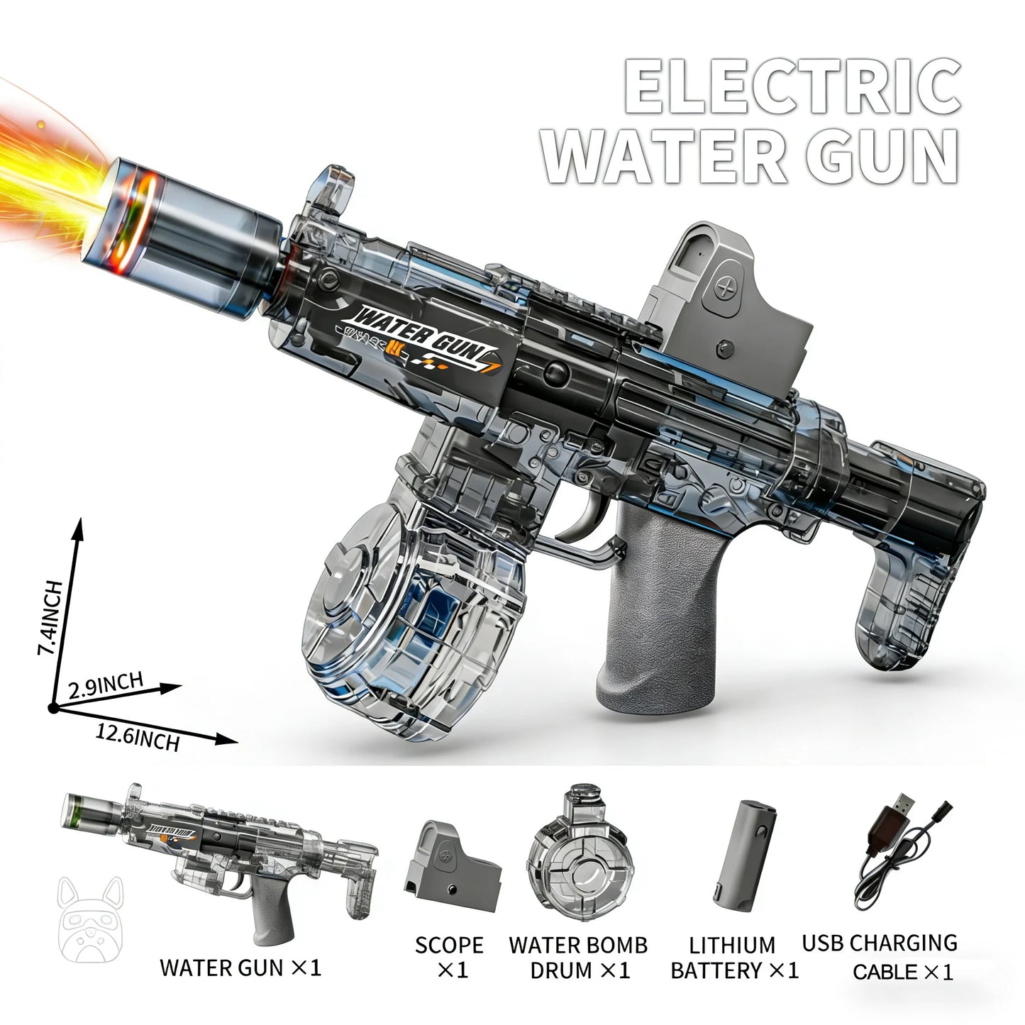 Exciting Automatic Electric Water Gun with Sensor Lights - Perfect for Summer Outdoor Fun!