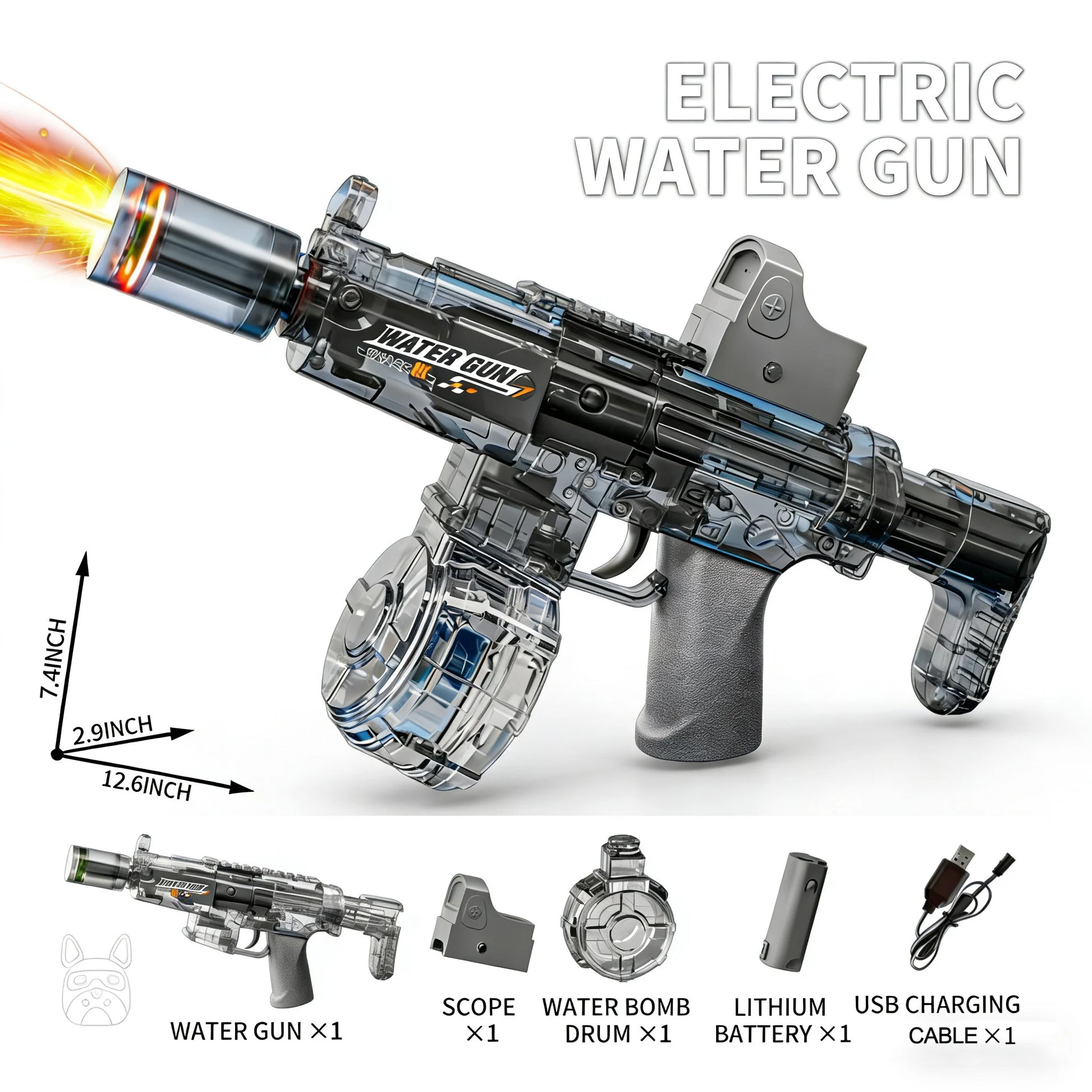 Exciting Automatic Electric Water Gun with Sensor Lights - Perfect for Summer Outdoor Fun!